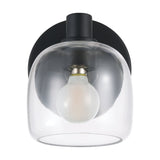 Valentina 5-inch 1-light Matte Black Vanity Light with Clear Glass Shade