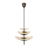 Fiorello 21-inch 6-light Forged Bronze Pendant Light with Smoked Amber Glass Shades