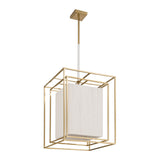 Abbey 18-inch 4-light Brass Pendant Light with Cream Cotton Rope Shade