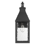 Glencrest 23-inch 1-light Textured Black Exterior Wall Sconce with Clear Water Glass