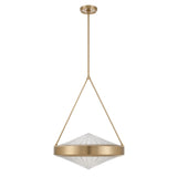 Agate 20-inch 4-light Champagne Gold Pendant Light with Clear Holophane Glass Shade