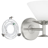 Tremolo 7-inch 1-light Brushed Nickel and Polished Nickel Vanity Light with Etched Opal Glass