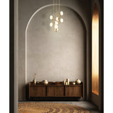 Julep 22-inch 9-light Brushed Gold Chandelier with Opal Glass Shades