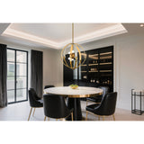 Abbey 23-inch 6-light Brass and Cream Cotton Rope Chandelier