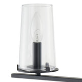 Jared 24-inch 3-light Matte Black Vanity Light with Clear Glass Shades