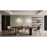 Agate 20-inch 4-light Polished Nickel Pendant Light with Clear Holophane Glass Shade