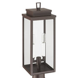 Hillside 20-inch 2-light Dark Bronze Exterior Post Light with Clear Glass