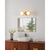 Parker 16-inch 2-light Champagne Gold Vanity Light with Etched Opal Glass Shades