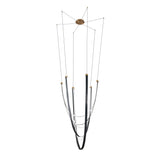 Ayers 59-inch 3-light Champagne Gold with Black and Brown Faux Leather 5CCT LED Chandelier