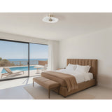 Novella 24-inch Polished Gold LED Convertible Pendant with White Glazed Ceramic Shade