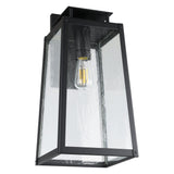 Salford 19-inch 1-light Matte Black Exterior Wall Sconce with Clear Antique Glass