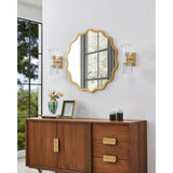 Valentin 13-inch 2-light Champagne Gold Vanity Light with Clear Pressed Glass Shades