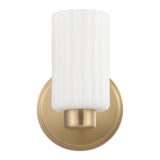 Bedminster 5-inch 1-light Champagne Gold Vanity Light with Etched Opal Ribbed Glass Shade