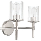 Andrea 24-inch 3-light Polished Nickel Vanity Light with Clear Ribbed Glass Shades