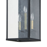 Overton 20-inch 3-light Matte Black Exterior Wall Sconce with Clear Antique Glass