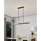 Grazia 48-inch 2-light Matte Black and Brushed Gold LED Linear Chandelier