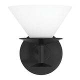 Tremolo 7-inch 1-light Matte Black and Champagne Gold Vanity Light with Etched Opal Glass