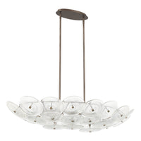 Avril 42-inch 8-light Forged Bronze Chandelier with Clear Starburst Glass Shade