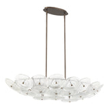 Avril 42-inch 8-light Forged Bronze Chandelier with Clear Starburst Glass Shade