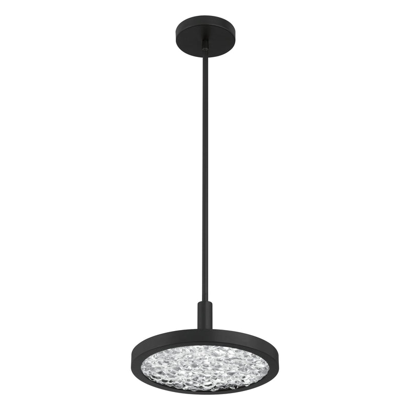 Courtney 12-inch Textured Black 5CCT LED Convertible Pendant with Clear Water Glass