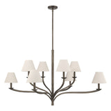 Bethany 52-inch 8-light Forged Bronze Chandelier with Natural Linen Shades