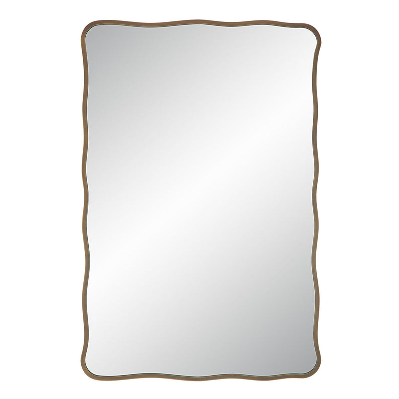 Basel Wall Mirror DARK ANTIQUE BRUSHED BRASS By Renwil