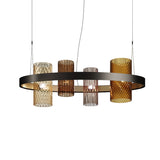 Armonia Oval Chandelier By Vistosi, Finish: Matte Black Nickel Matte Gold, Color: Multicolor 1