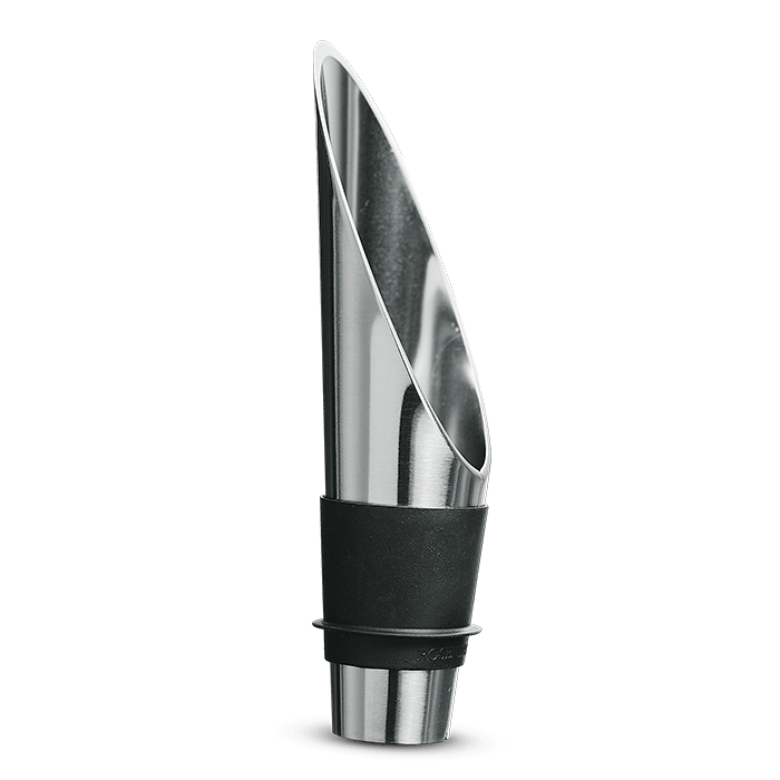 Rosendahl Grand Cru Barware Wine Pourer, Black/Steel, H: 3.1" By Rosendahl