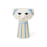 Bjørn Wiinblad Eva Vase, Light Blue/Yellow, H: 7.3" By Bjorn Wiinblad