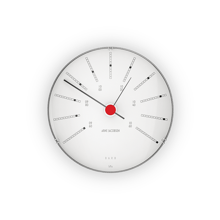 Arne Jacobsen Bankers Barometer, White, Ø: 4.7" By Arne Jacobsen