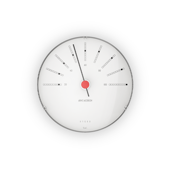 Arne Jacobsen Bankers Hygrometer, White, Ø: 4.7" By Arne Jacobsen