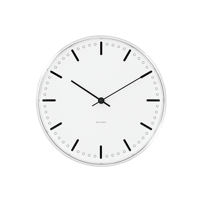 Arne Jacobsen City Hall Wall Clock, Small, Ø: 6.5" By Arne Jacobsen
