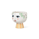 Bjørn Wiinblad Eva Flower Pot on Base, Light Green/Yellow, H: 5.7" By Bjorn Wiinblad