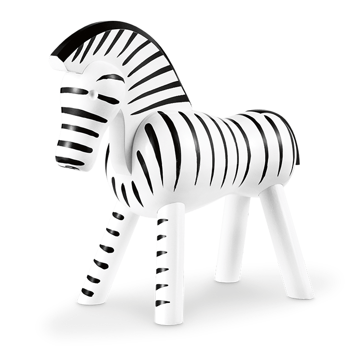 Kay Bojesen Zebra, Black/White, H: 5.5" By Kay Bojesen