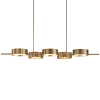 Brushed Gold Sound BIL5 Suspension Lamp by Masiero
