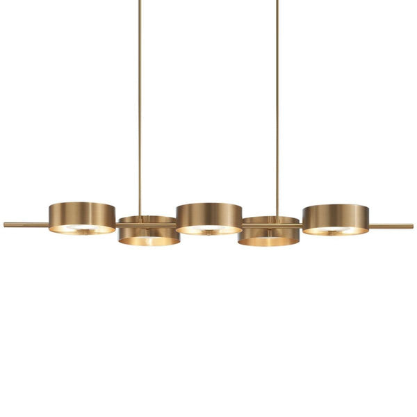 Brushed Gold Sound BIL5 Suspension Lamp by Masiero
