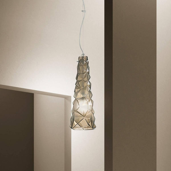 Chaotic Pendant by Sylcom, Color: Clear, Blue, Smoke - Vistosi, Grey, Ocean - Sylcom, Topaz - Sylcom, Amethyst, Milk White Clear - Sylcom, Size: Small, Large,  | Casa Di Luce Lighting