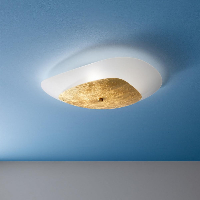 Moledro Flushmount by Linea Light, Color: White, White/Gold, ,  | Casa Di Luce Lighting
