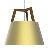Imber Pendant by Cerno, Color: Brushed Brass/Walnut - Cerno, Light Option: 3500K LED, Size: Small | Casa Di Luce Lighting
