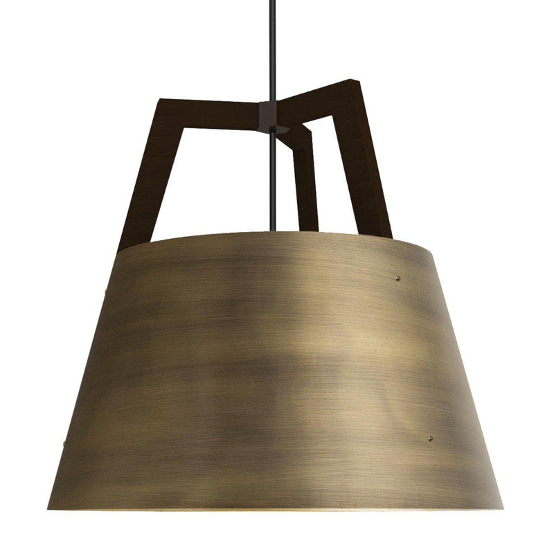 Imber Pendant by Cerno, Color: Distress Brass/Dark Stained Walnut - Cerno, Light Option: 2700K LED, Size: Large | Casa Di Luce Lighting