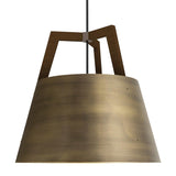Imber Pendant by Cerno, Color: Distress Brass/Walnut - Cerno, Light Option: 2700K LED, Size: Large | Casa Di Luce Lighting