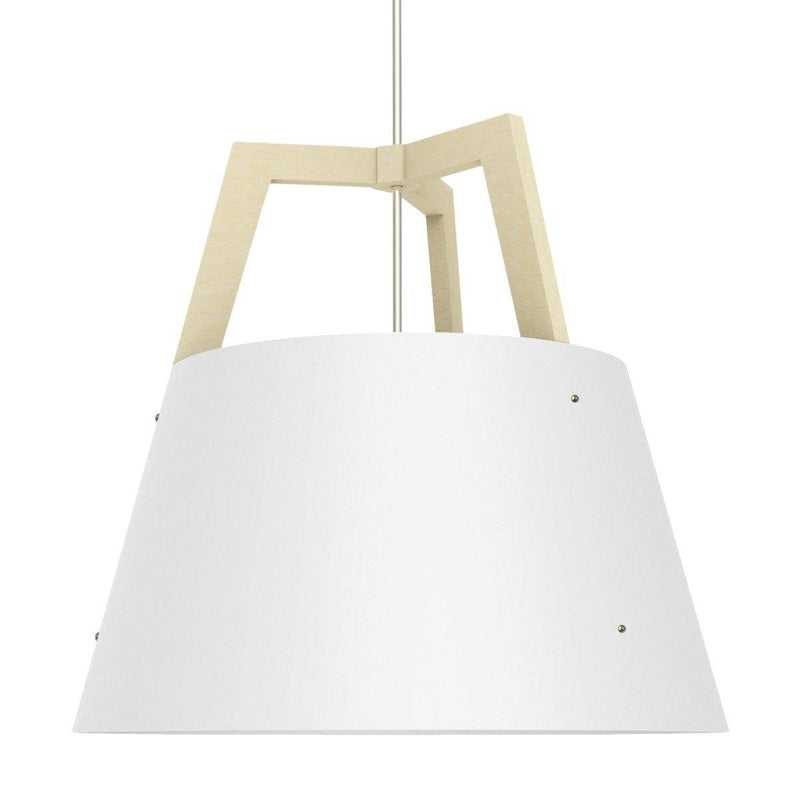 Imber Pendant by Cerno, Color: Gloss White/White Washed Oak - Cerno, Light Option: E26 (W/o Diffuser), Size: Large | Casa Di Luce Lighting