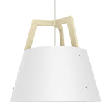 Imber Pendant by Cerno, Color: Gloss White/White Washed Oak - Cerno, Light Option: E26 (W/h Diffuser), Size: Large | Casa Di Luce Lighting