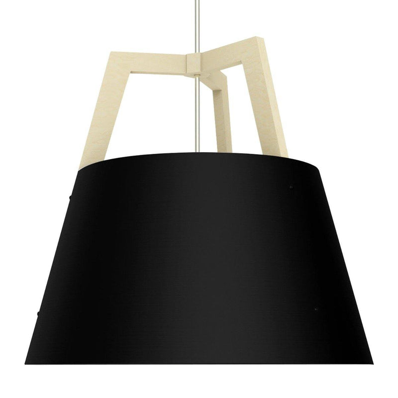 Imber Pendant by Cerno, Color: Matte Black/Matte White/White Washed Oak - Cerno, Light Option: E26 (W/o Diffuser), Size: Small | Casa Di Luce Lighting