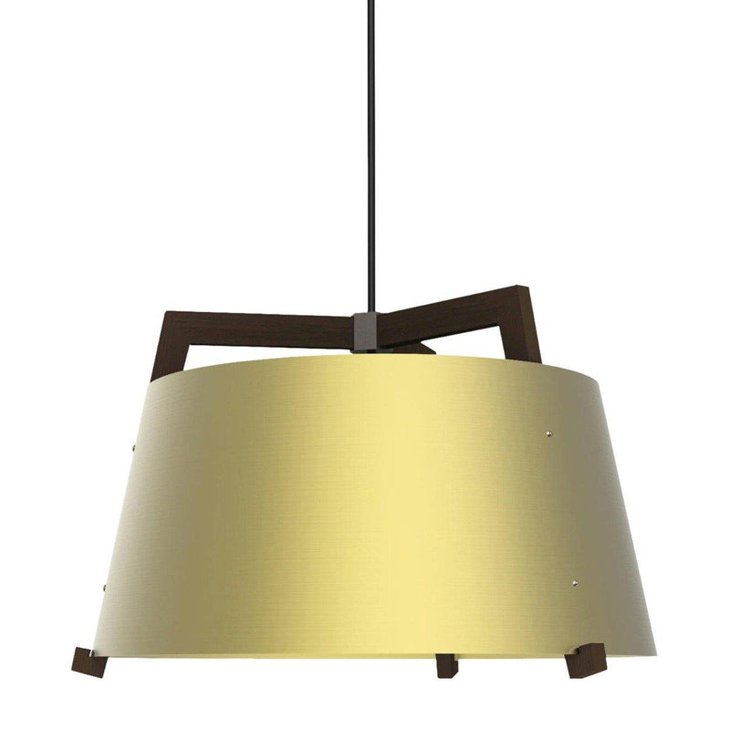 Ignis Pendant by Cerno, Color: Brushed Brass/Walnut - Cerno, Light Option: E26 (W/o Diffuser), Size: Small | Casa Di Luce Lighting