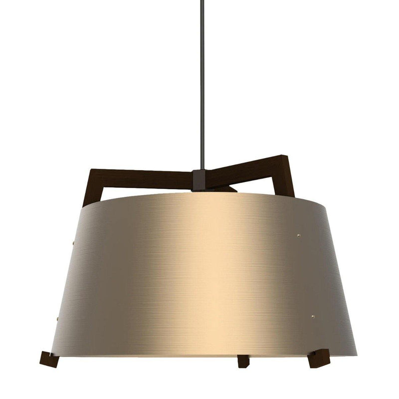 Ignis Pendant by Cerno, Color: Brushed Rose Gold/Dark Stained Walnut - Cerno, Light Option: E26 (W/h Diffuser), Size: Small | Casa Di Luce Lighting