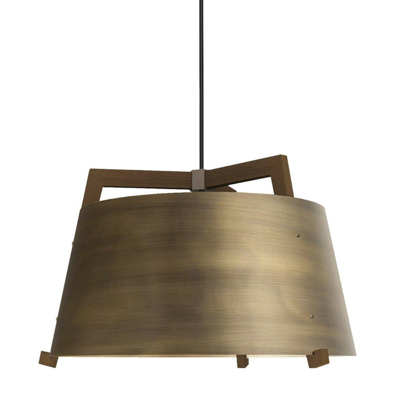 Ignis Pendant by Cerno, Color: Distress Brass/Walnut - Cerno, Light Option: E26 (W/h Diffuser), Size: Large | Casa Di Luce Lighting