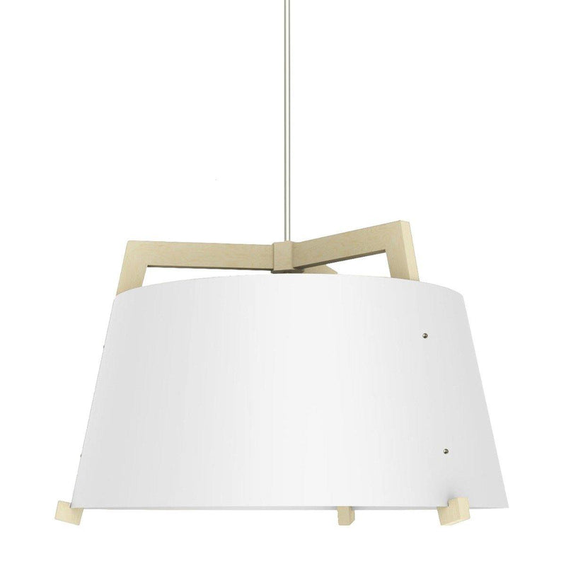 Ignis Pendant by Cerno, Color: Gloss White/White Washed Oak - Cerno, Light Option: E26 (W/o Diffuser), Size: Large | Casa Di Luce Lighting