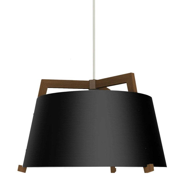 Ignis Pendant by Cerno, Color: Matte Black/Matte White/Walnut - Cerno, Light Option: E26 (W/h Diffuser), Size: Large | Casa Di Luce Lighting