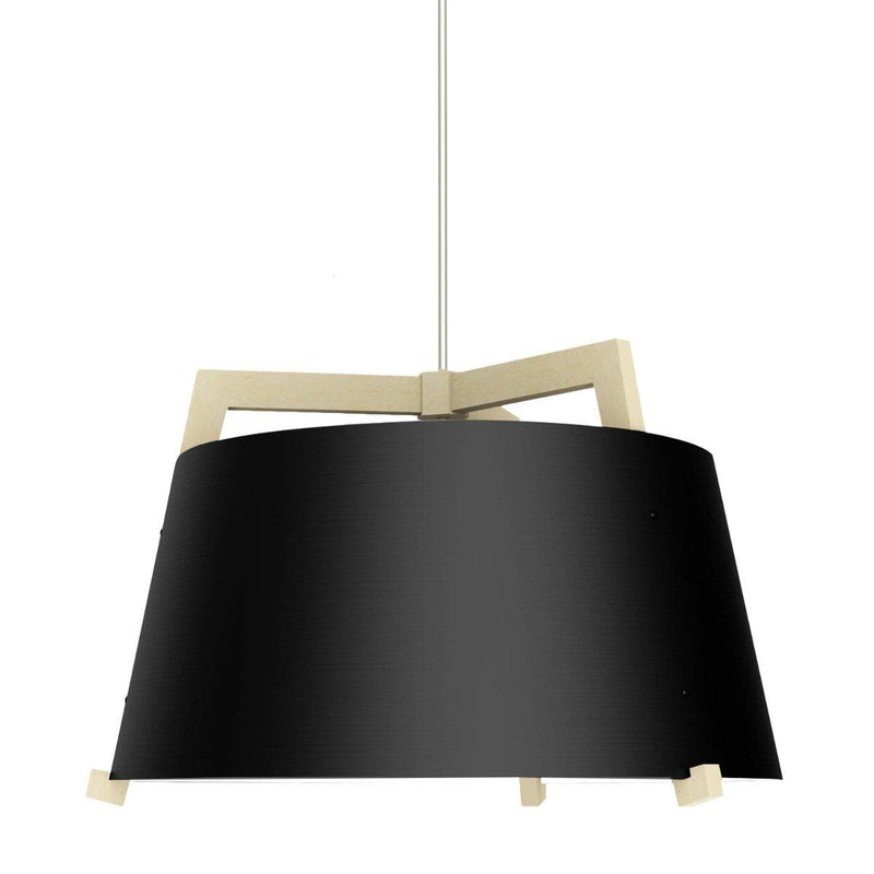 Ignis Pendant by Cerno, Color: Matte Black/Matte White/White Washed Oak - Cerno, Light Option: E26 (W/h Diffuser), Size: Large | Casa Di Luce Lighting